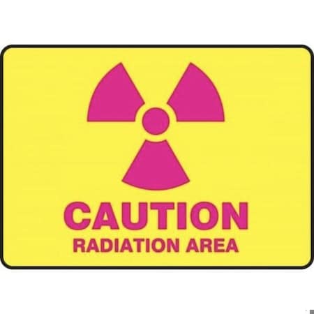 Accuform Radiation & Laser Sign, 10 in H x 14 in W, Aluma-Lite MRAD500XL